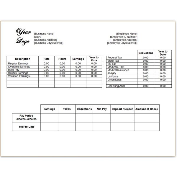 check stub template Download a Free Pay Stub Template for Microsoft Word or Excel