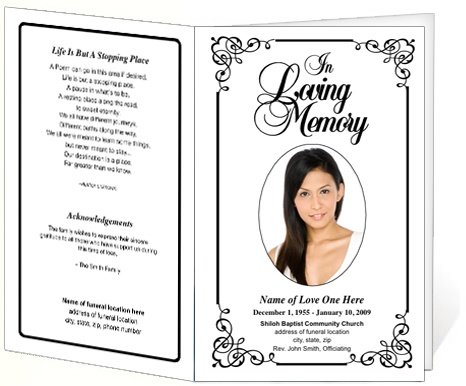funeral service template
 Elegant Memorial Funeral Bulletins: Simple Download Printable ...