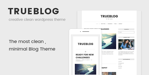 clean wordpress themes
 TrueBlog - Clean WordPress Theme by wopethemes | ThemeForest