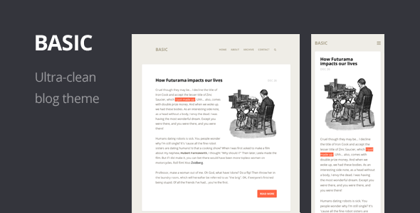 clean wordpress themes
 Basic - Ultra-clean Responsive WordPress Theme by parksandparker ...