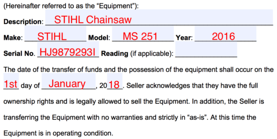 bill of sale equipment Free Equipment Bill of Sale Form - Word | PDF | eForms – Free ...