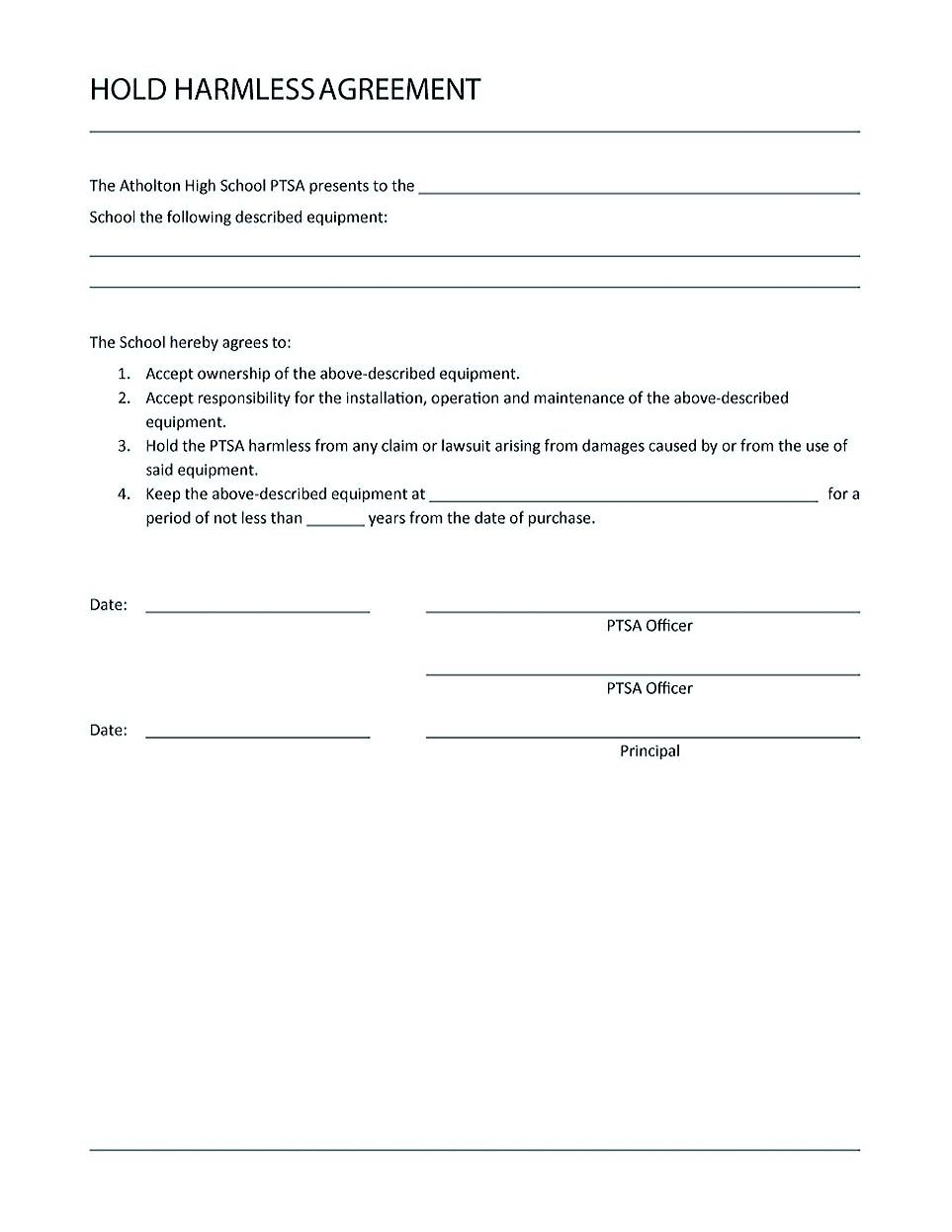 hold harmless agreement real estate hold harmless agreement real estate sample , Making Hold Harmless ...