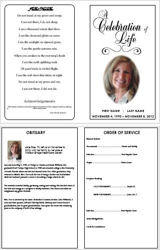 funeral service template
 Everything You Need to Know About Creating a Funeral Program ...