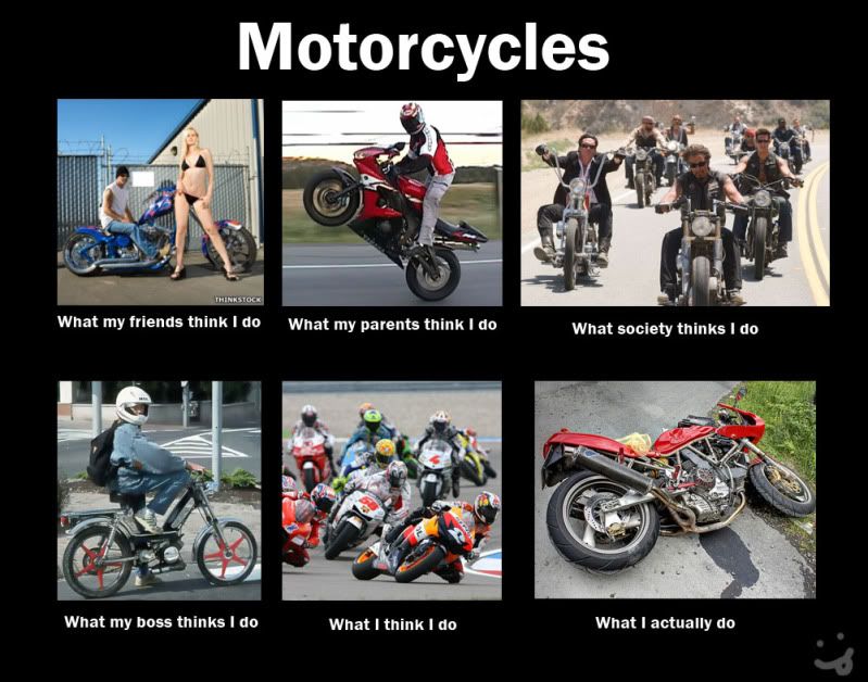 motorcycle meme images
 Motorcycle Meme- What society things I do vs. what I actually do ...