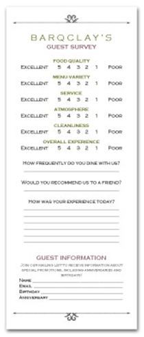 hotel comment card template Cards Comment And Tabletents For Your Restaurant Or Hotel | Menu ...