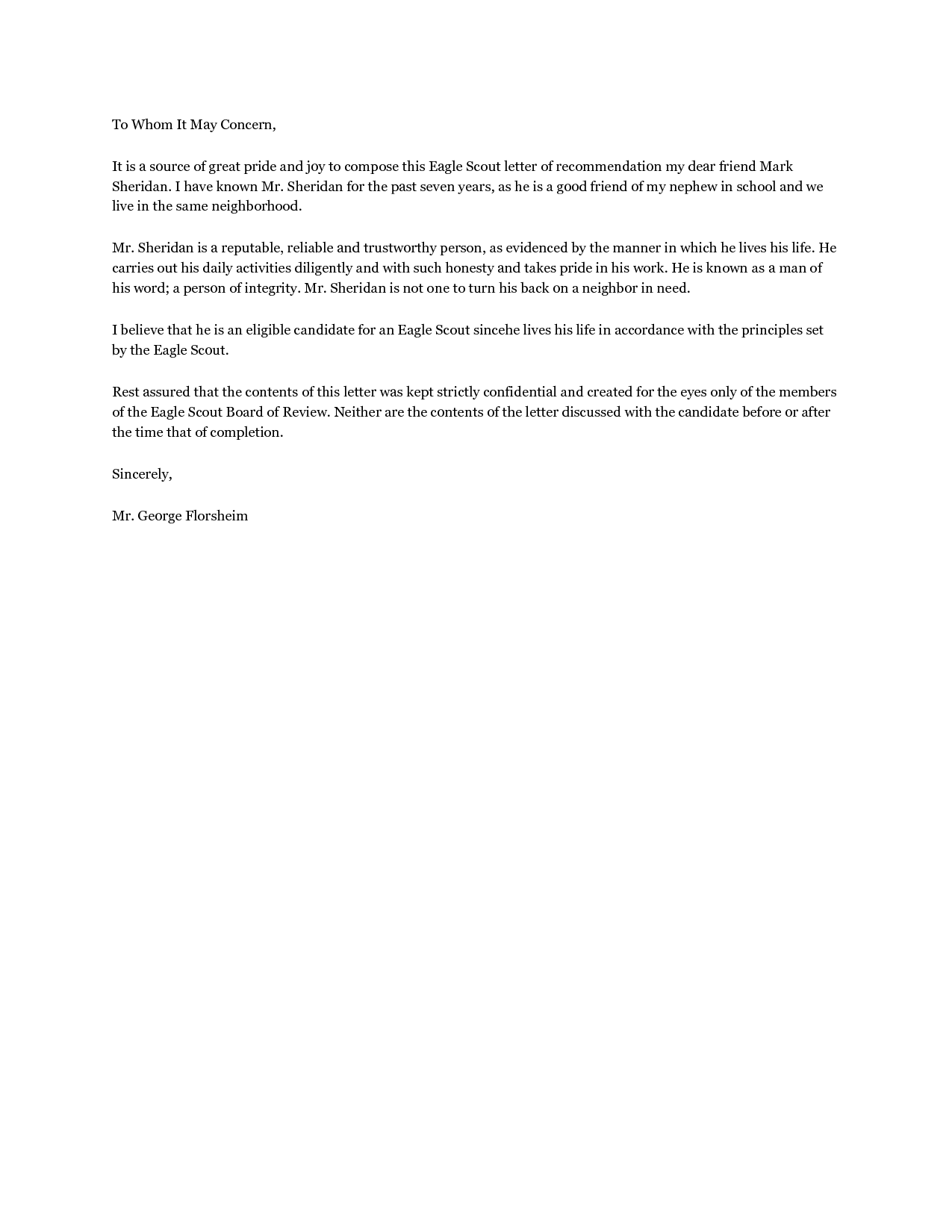 sample eagle scout recommendation letter Download Eagle Scout Recommendation Letter Sample Letters by ...