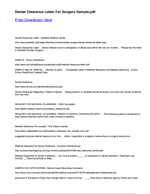 dental clearance letter for surgery Fillable Online Dental Clearance Letter For Surgery Sample Fax ...