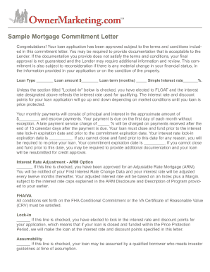 mortgage commitment letter sample Mortgage Letter Templates Forms - Fillable 