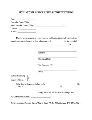 child support affidavit sample affidavit of child support payments - Printable Templates to Fill ...
