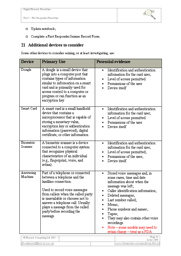 computer forensic report template Forensic Procedures