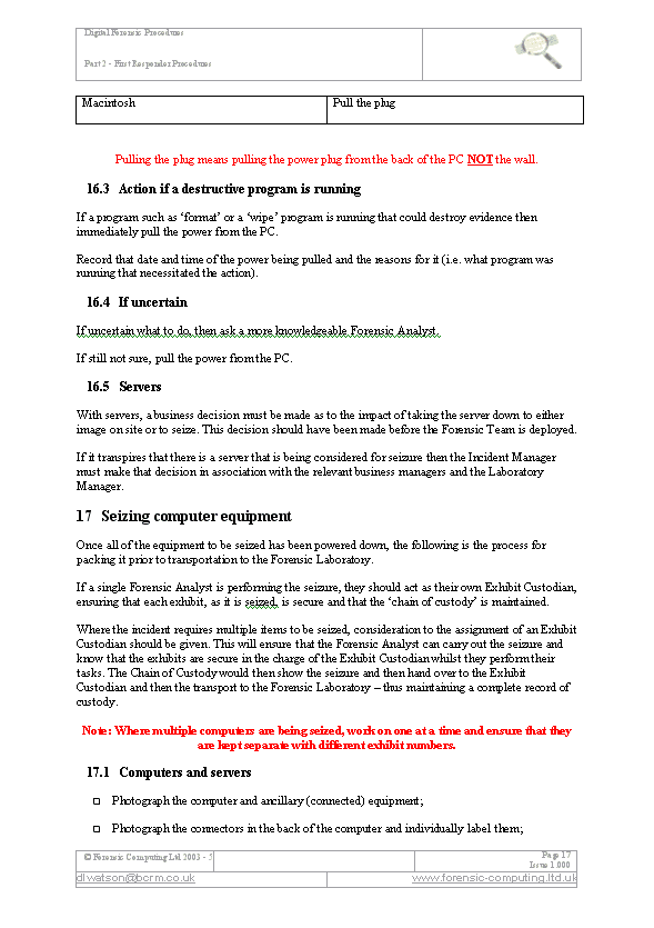 computer forensic report template Computer Forensic Procedures