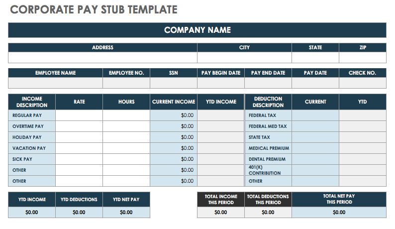 check stub template Free Pay Stub Templates | | Smartsheet