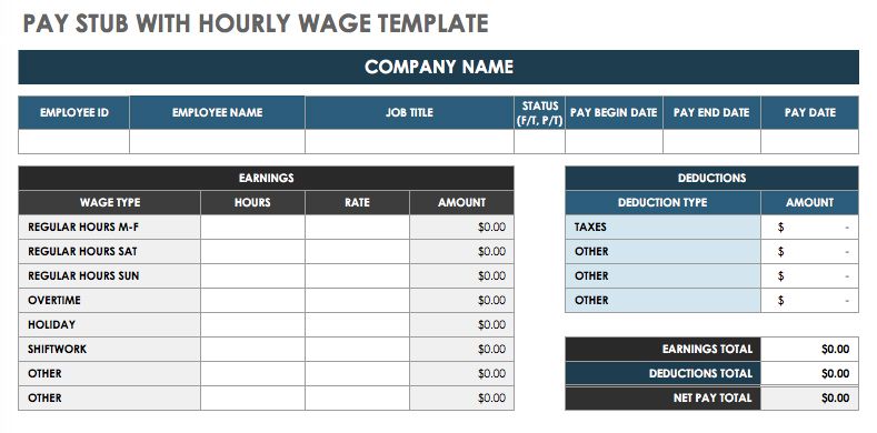 check stub template Free Pay Stub Templates | | Smartsheet