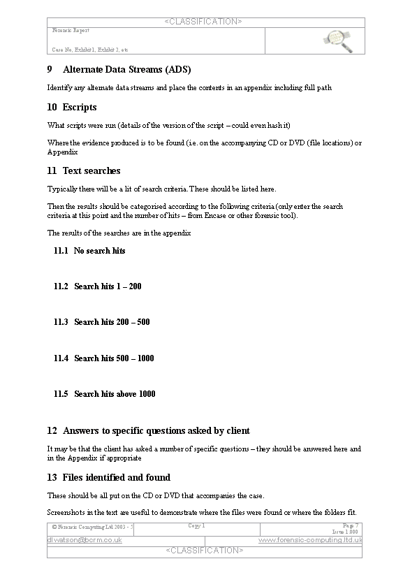 computer forensic report template Computer Forensics Report Template