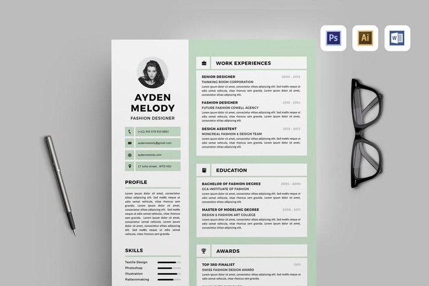 professional cv design
 Best of 2017: Stylish, Professional CV 