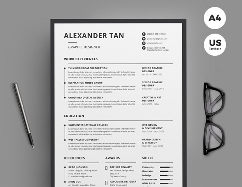 professional cv design
 Best of 2017: Stylish, Professional CV 