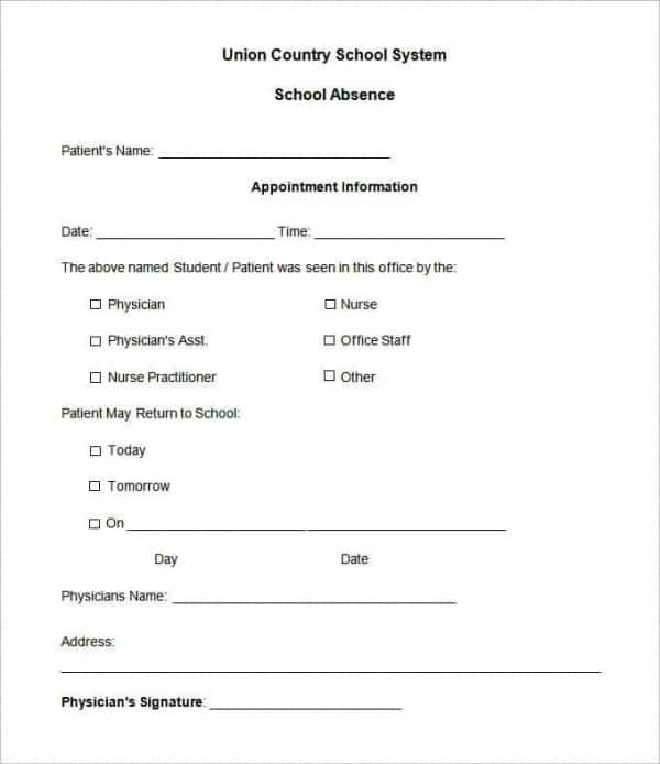 template for doctors note 28  Doctors Note Templates - PDF, DOC | Free 