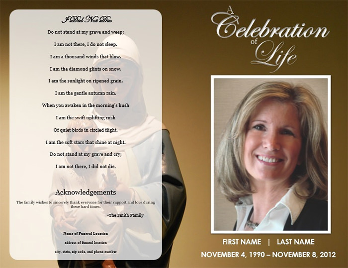 funeral service template
 25  Funeral Program Templates - PDF, PSD | Free 