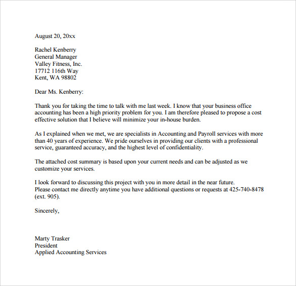 business offer letter 32 Sample Business Proposal Letters