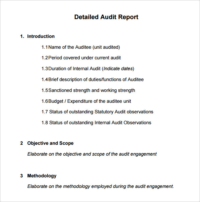 audit report sample 19  Internal Audit Report Templates - PDF, DOC | Free 