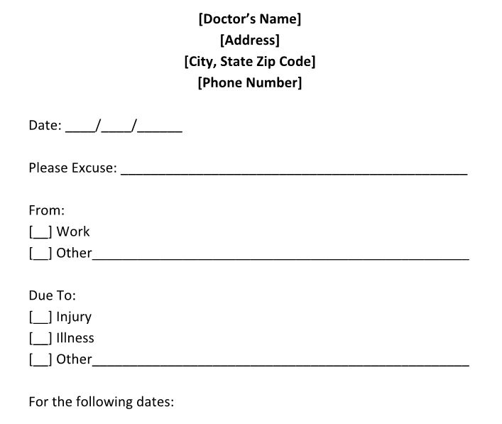 template for doctors note 25  Free Doctor Note / Excuse Templates - Template Lab