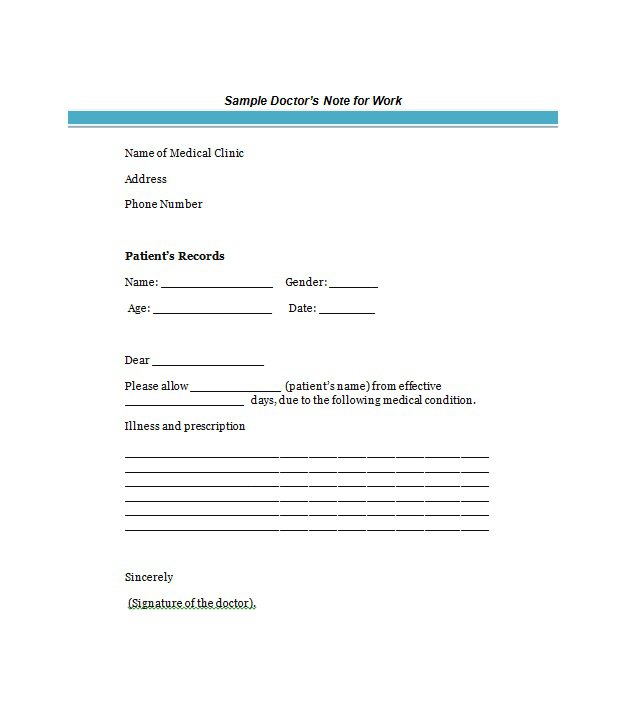 template for doctors note 25  Free Doctor Note / Excuse Templates - Template Lab