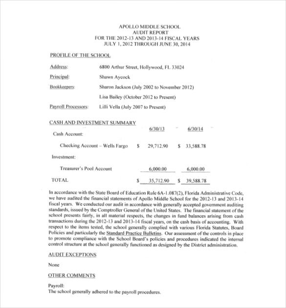 audit report sample 23  Audit Report Templates - Free Sample, Example, Format Download ...