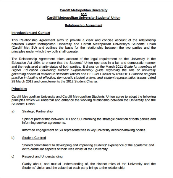 relationship contract template Sample Relationship Agreement - 11  Free Documents in PDF , Word