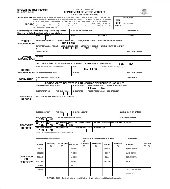 police report template Sample Police Report Template - 17  Free Word, PDF Documents ...