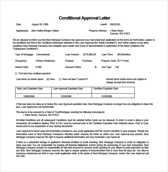 mortgage commitment letter sample Sample Mortgage Commitment Letter - 6  Free Documents in PDF, Word