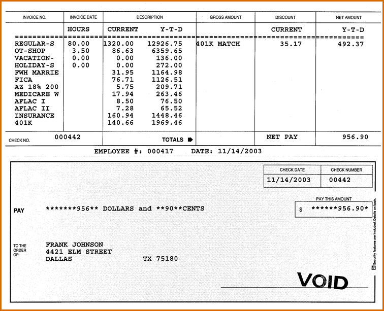 check stub template 7  pay stub template pdf | Authorizationletters.org