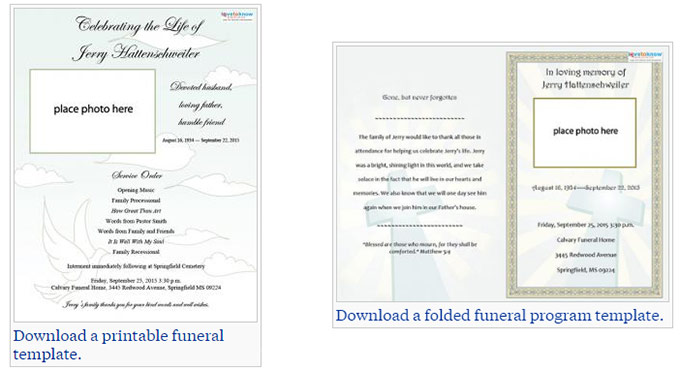 funeral service template
 Our Favorite (Actually!) Free Funeral Program Templates » Urns | Online