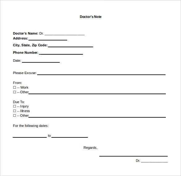 template for doctors note 28  Doctors Note Templates - PDF, DOC | Free 