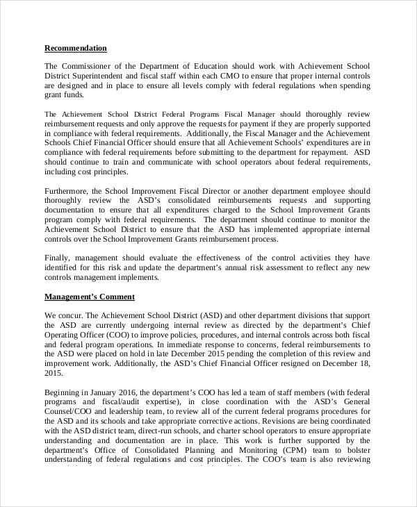 audit report sample 10  Audit Report Examples 