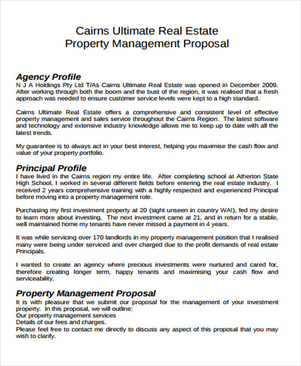 real estate proposal letter 12 Real Estate Business Proposal Templates - Free Sample, Example ...