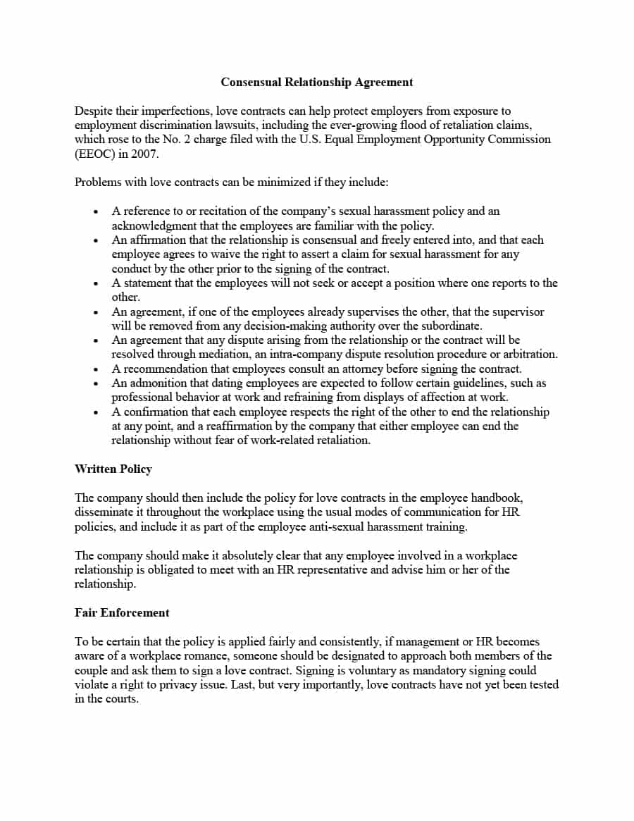 relationship contract template 20  Relationship Contract Templates 
