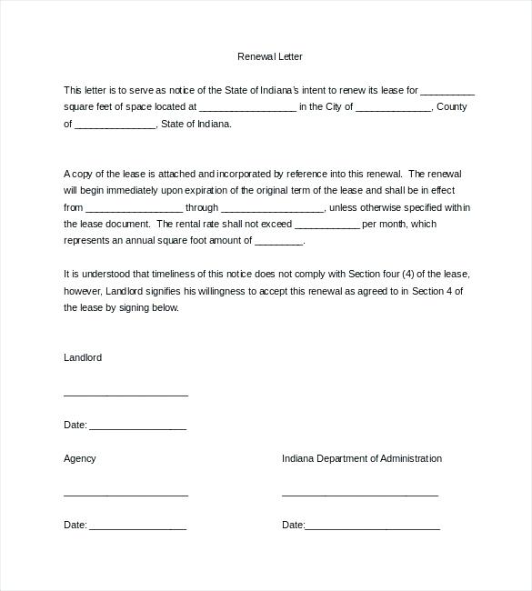 lease renewal reminder letter Lease Renewal Letter Sample Landlord Lease Termination Letter 4 ...