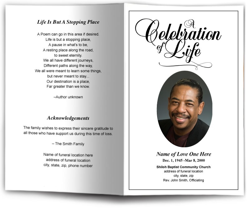 funeral service template
 Classic Funeral Program Template Memorial Service Bulletin Funeral ...